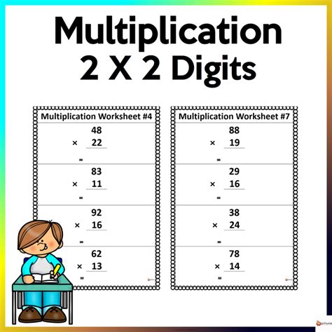 2 digit by 2 digit multiplication worksheets|2.